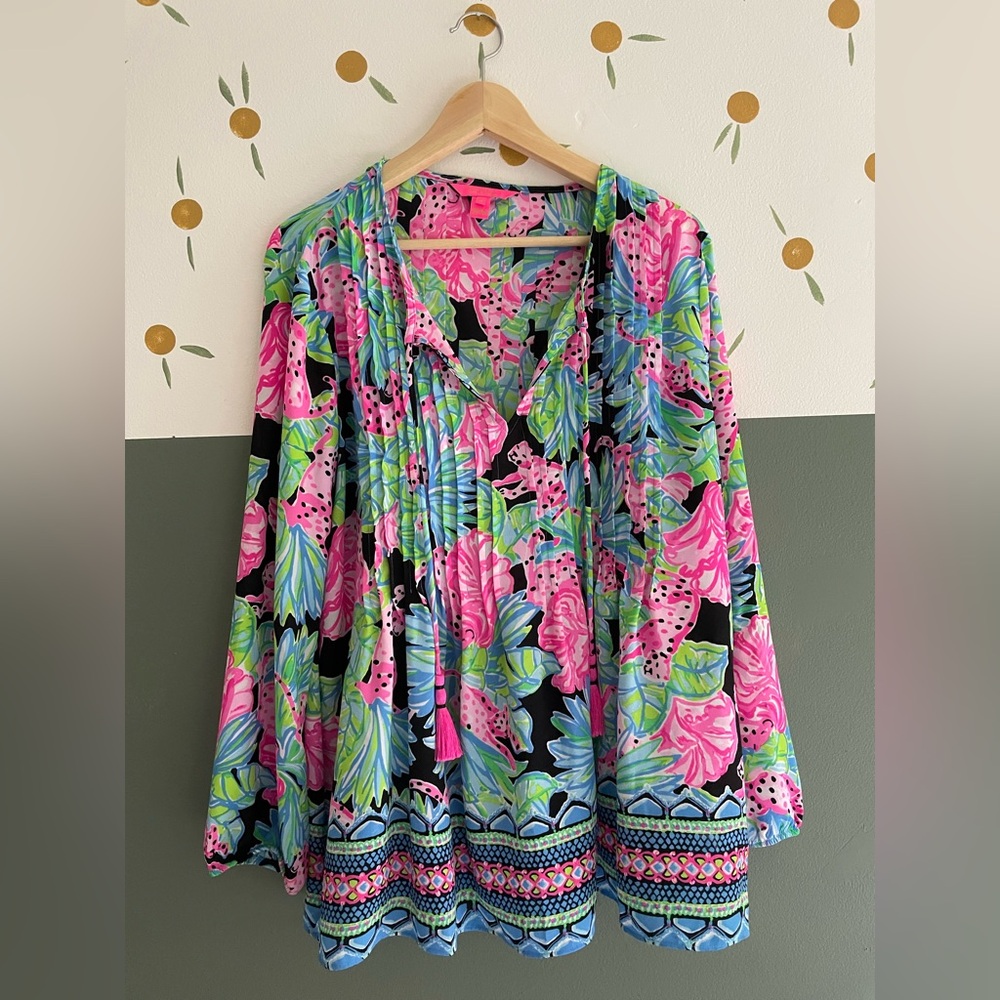 Lilly Pulitzer Marlina Jaguar Jungle tunic, Sz Small